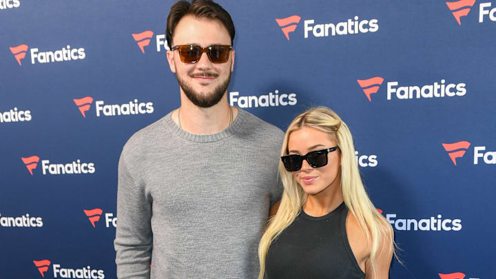 Paul Skenes, Livvy Dunne attend the 2025 Fanatics Super Bowl Party at The Sugar Mill. 