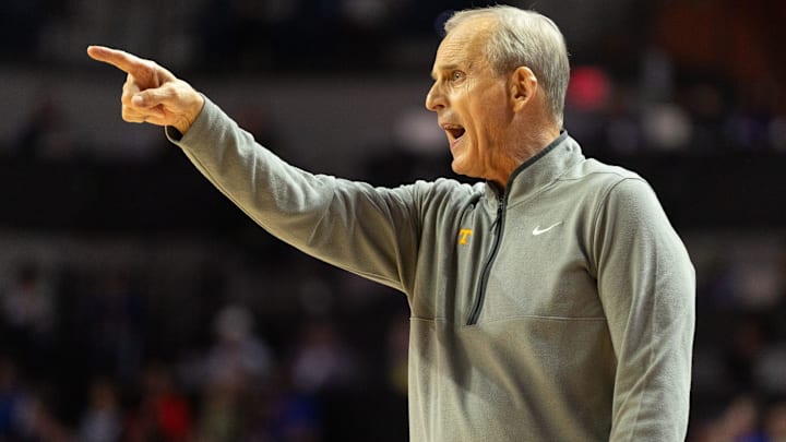 Tennessee head coach Rick Barnes reacts during first half of an NCAA basketball at Steven C. O'Connell Center Exactek arena in Gainesville, FL on Saturday, January 10, 2026. [Alan Youngblood/Gainesville Sun]