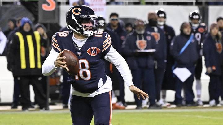 Bears QB Caleb Williams (ooks downfield against the Packers during the NFC Wild Card Round game. Matt Marton-Imagn Images