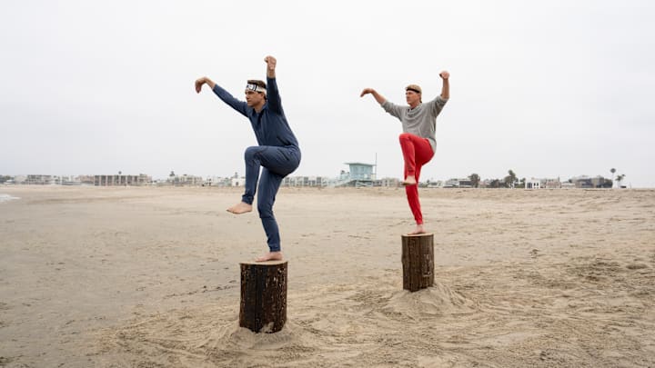 Cobra Kai. (L to R) Ralph Macchio as Daniel LaRusso, William Zabka as Johnny Lawrence in Cobra Kai. Cr. Elizabeth Morris/Netflix © 2024