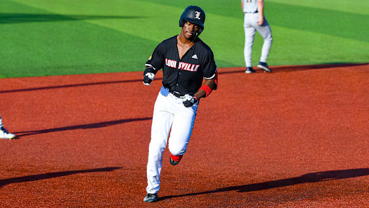 Louisville baseball outfielder Eddie King Jr. (42)