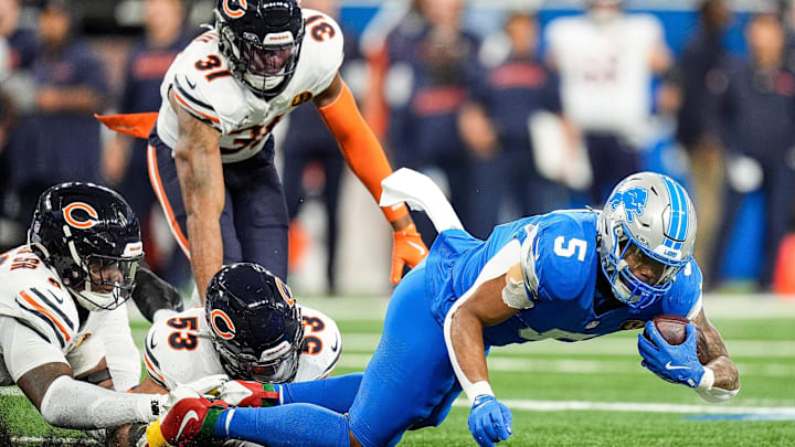 The Bears won't be facing former Bears running back David Montgomery on Sunday but Detroit will rely on other weapons. The Bears won't be facing former Bears running back David Montgomery on Sunday but Detroit will rely on other weapons.