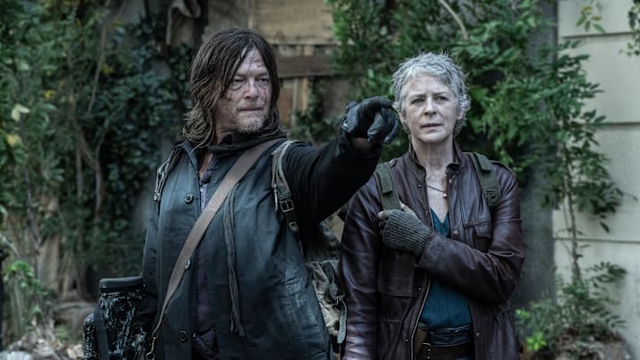 Norman Reedus as Daryl Dixon, Melissa McBride as Carol Peletier - The Walking Dead: Daryl Dixon _ Season 3 