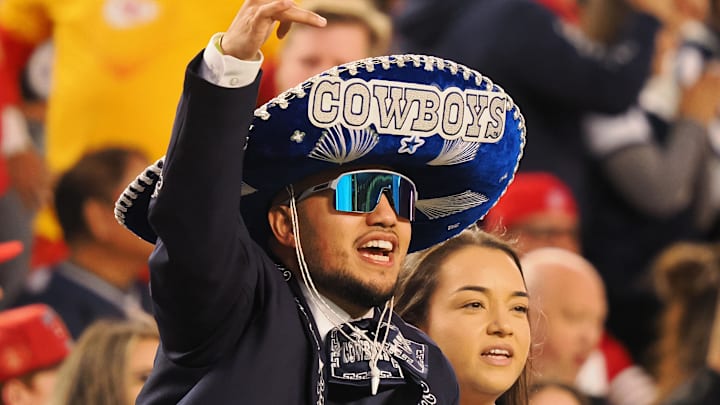 A Dallas Cowboys fan cheers during the second quarter against the San Francisco 49ers. A Dallas Cowboys fan cheers during the second quarter against the San Francisco 49ers.