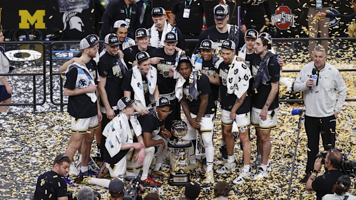 Purdue Boilermakers players celebrate after winning Big Ten Conference Tournament Championship Purdue Boilermakers players celebrate after winning Big Ten Conference Tournament Championship