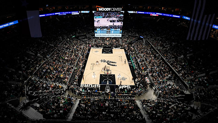 Mar 17, 2024; Austin, Texas, USA; Overall view of the Moody Center during the second half of a game between the San Antonio Spurs and the Brooklyn Nets.