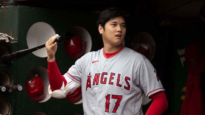 Sep 2, 2023; Oakland, California, USA; Los Angeles Angels designated hitter Shohei Ohtani (17)