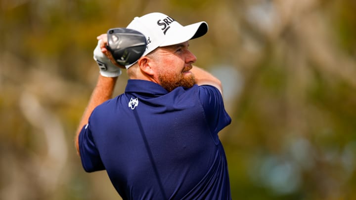 Shane Lowry tees off during the second round of the 2025 Arnold Palmer Invitational at Bay Hill Club & Lodge