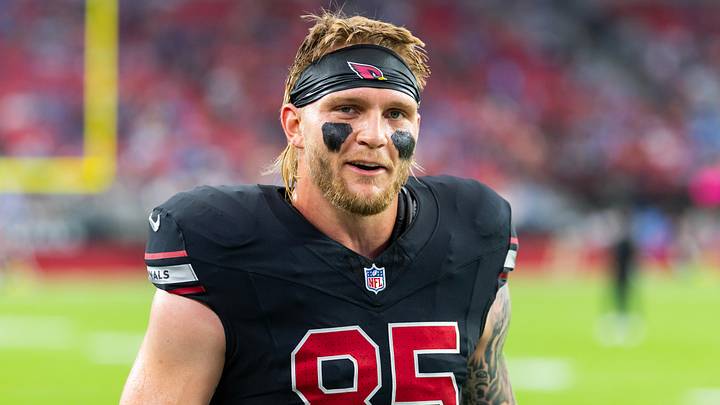 Oct 11, 2026; Glendale, Arizona, USA; Arizona Cardinals tight end Trey McBride (85) against the Detroit Lions at State Farm Stadium. Mandatory Credit: Mark J. Rebilas-Imagn Images