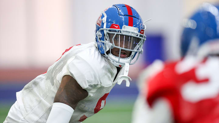 Ole Miss Rebels CB Trey Amos during 2024 fall camp. Ole Miss Rebels CB Trey Amos during 2024 fall camp.