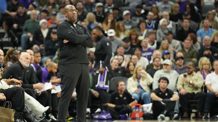 Former Kings head coach Brown on the sideline during the first quarter against the Detroit Pistons at Golden 1 Center. 