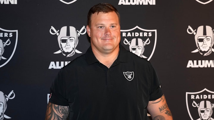 Aug 13, 2023; Paradise, Nevada, USA; Richie Incognito poses on the silver carpet at Allegiant Stadium. Mandatory Credit: Kirby Lee-Imagn Images