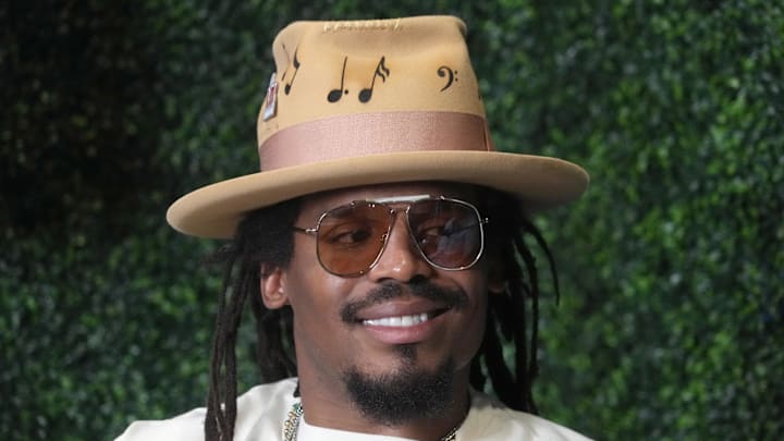 Feb 7, 2025; New Orleans, LA, USA; Cam Newton on Radio Row at the Super Bowl LIX media center. Mandatory Credit: Kirby Lee-Imagn Images Feb 7, 2025; New Orleans, LA, USA; Cam Newton on Radio Row at the Super Bowl LIX media center. Mandatory Credit: Kirby Lee-Imagn Images