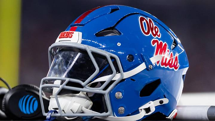 Ole Miss Rebels helmet during the 2026 Fiesta Bowl and semifinal game of the College Football Playoff at State Farm Stadium. Ole Miss Rebels helmet during the 2026 Fiesta Bowl and semifinal game of the College Football Playoff at State Farm Stadium.