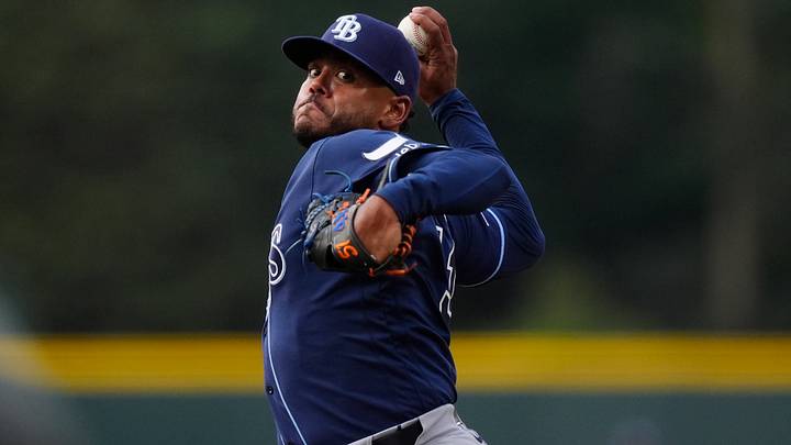 Aug 4, 2026; Denver, Colorado, USA; Tampa Bay Rays starting pitcher Freddy Peralta (51) delivers a pitch in the first inning against the Colorado Rockies at Coors Field. Mandatory Credit: Ron Chenoy-Imagn Images Aug 4, 2026; Denver, Colorado, USA; Tampa Bay Rays starting pitcher Freddy Peralta (51) delivers a pitch in the first inning against the Colorado Rockies at Coors Field. Mandatory Credit: Ron Chenoy-Imagn Images