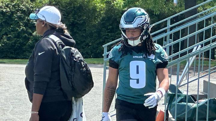 Eagles first-round pick Makai Lemon makes his practice debut at rookie camp on May 1, 2026. Eagles first-round pick Makai Lemon makes his practice debut at rookie camp on May 1, 2026.