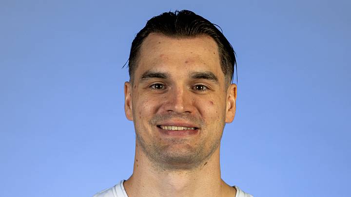 Cleveland Cavaliers forward Mario Hezonja (33) poses for a photo during media day at Rocket Arena.
