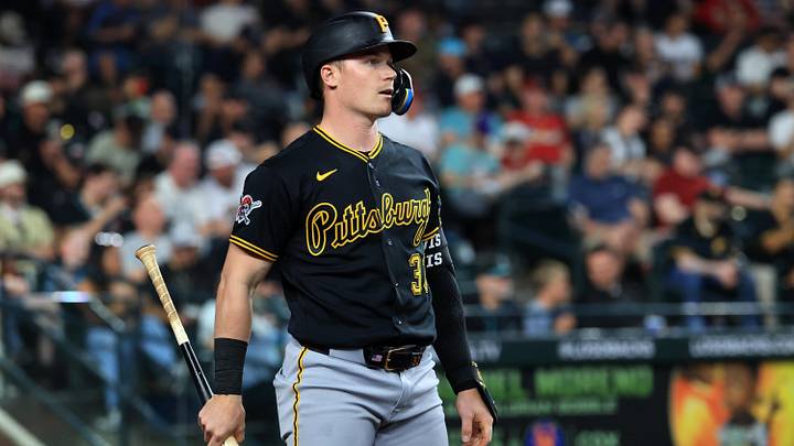 May 6, 2026; Phoenix, Arizona, USA; Pittsburgh Pirates catcher Henry Davis against the Arizona Diamondbacks at Chase Field. Mandatory Credit: Mark J. Rebilas-Imagn Images May 6, 2026; Phoenix, Arizona, USA; Pittsburgh Pirates catcher Henry Davis against the Arizona Diamondbacks at Chase Field. Mandatory Credit: Mark J. Rebilas-Imagn Images