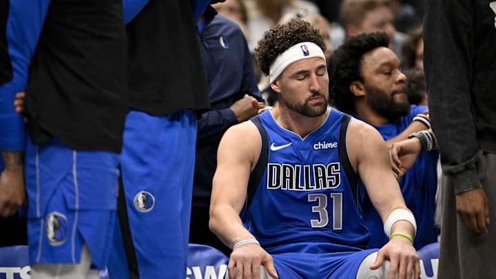 Dallas Mavericks guard Klay Thompson (31) during the game between the Dallas Mavericks and the Brooklyn Nets at the American Airlines Center.