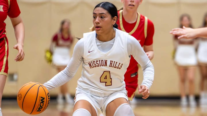 Mission Hills' Bay Cardova handles the ball in a game against Fallbrook.