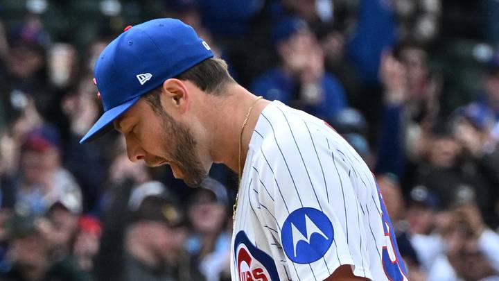 May 3, 2026; Chicago, Illinois, USA; Chicago Cubs pitcher Corbin Martin (38) celebrates after defeating the Arizona Diamondbacks at Wrigley Field. Mandatory Credit: Patrick Gorski-Imagn Images