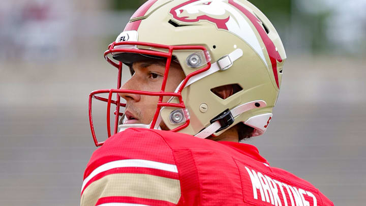 Adrian Martinez prepares for the Birmingham Stallions game