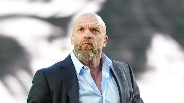 Apr 6, 2024; Philadelphia, PA, USA; WWE CCO Triple H during Wrestlemania XL Saturday at Lincoln Financial Field. Mandatory Credit: Joe Camporeale-Imagn Images