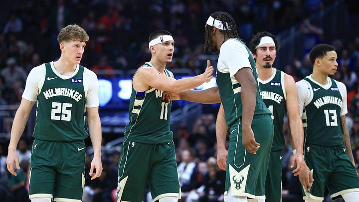 Oct 23, 2026; Milwaukee, WI, USA; Milwaukee Bucks guard Tyler Herro (11) celebrates with his teammates in the fourth quarter against the Chicago Bulls at Fiserv Forum. Mandatory Credit: Brad Repplinger-Imagn Images Oct 23, 2026; Milwaukee, WI, USA; Milwaukee Bucks guard Tyler Herro (11) celebrates with his teammates in the fourth quarter against the Chicago Bulls at Fiserv Forum. Mandatory Credit: Brad Repplinger-Imagn Images