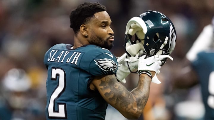 Philadelphia Eagles cornerback Darius Slay Jr. against the Kansas City Chiefs during Super Bowl LIX.