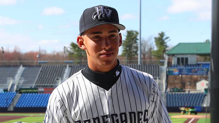 Hudson Valley Renegades infielder George Lombard Jr. is interviewed during media day on April 1, 2025. Hudson Valley Renegades infielder George Lombard Jr. is interviewed during media day on April 1, 2025.