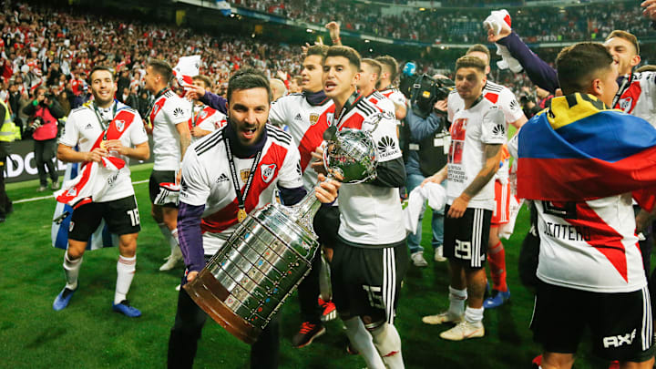 Players of River Plate celebrates after they won the Finals...