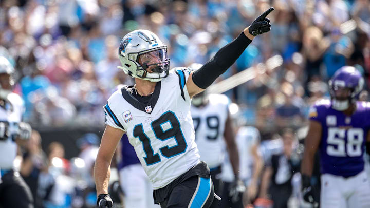 Oct 1, 2023; Charlotte, North Carolina, USA; Carolina Panthers wide receiver Adam Thielen (19)