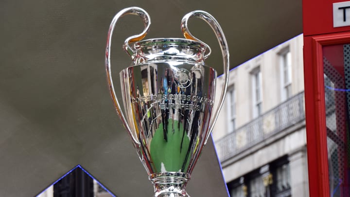 The Champions League trophy is displayed in Regent Street...