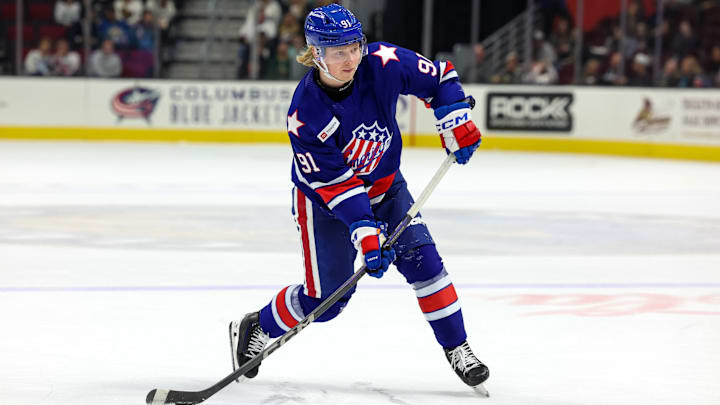 Buffalo Sabres prospect Konsta Helenius as a member of the Rochester Americans