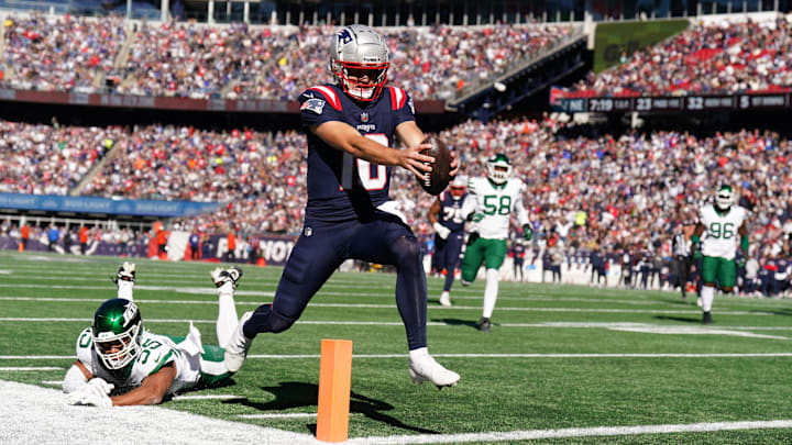 Maye only threw eight passes before exiting New England's win over the Jets. 