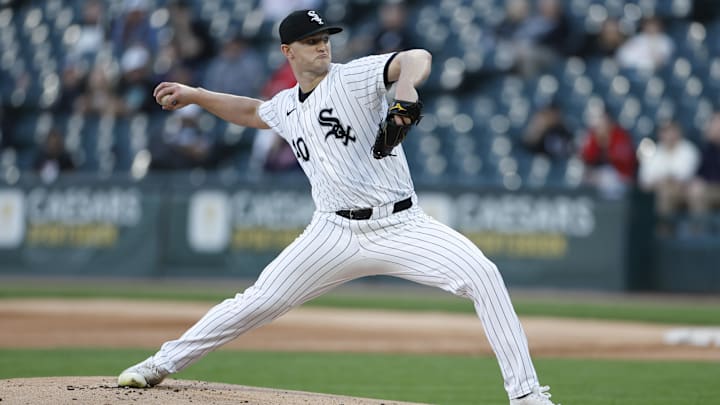 Apr 30, 2024; Chicago, Illinois, USA; Chicago White Sox starting pitcher Michael Soroka (40) delivers a pitch against the Minnesota Twins during the first inning at Guaranteed Rate Field.