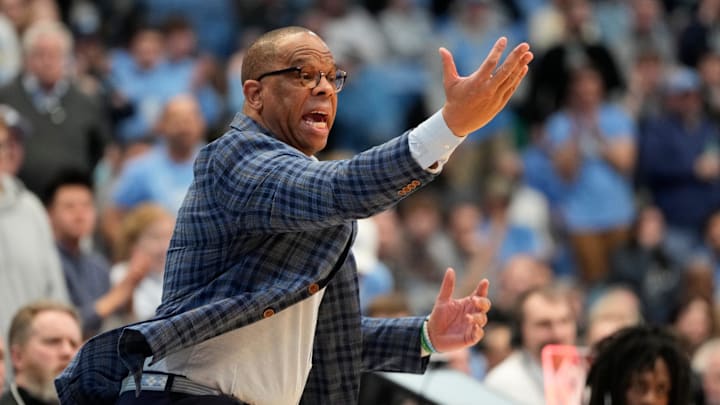 UNC basketball head coach Hubert Davis UNC basketball head coach Hubert Davis