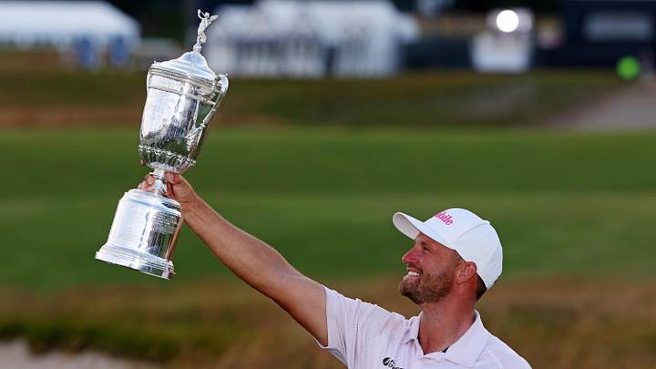 Jun 21, 2026; Southampton, New York, USA; Wyndham Clark celebrates after the win during final round of the U.S. Open golf tournament at Shinnecock Hills Golf Club. Mandatory Credit: Bill Streicher-Imagn Images Jun 21, 2026; Southampton, New York, USA; Wyndham Clark celebrates after the win during final round of the U.S. Open golf tournament at Shinnecock Hills Golf Club. Mandatory Credit: Bill Streicher-Imagn Images