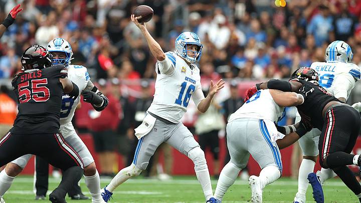 Jared Goff, quarterback de los Detroit Lions sumó tres pases de TD ante los Arizona Cardinals. Jared Goff, quarterback de los Detroit Lions sumó tres pases de TD ante los Arizona Cardinals.