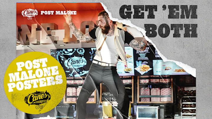 Post(er) Up! Raising Cane’s Strikes a Chord with Limited-Edition Post Malone Posters for a Cause Starting 10/20