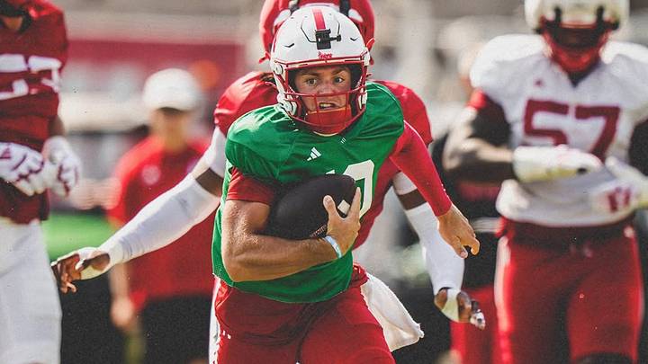 Quarterback Anthony Colandrea runs the ball during Saturday's scrimmage. Quarterback Anthony Colandrea runs the ball during Saturday's scrimmage.