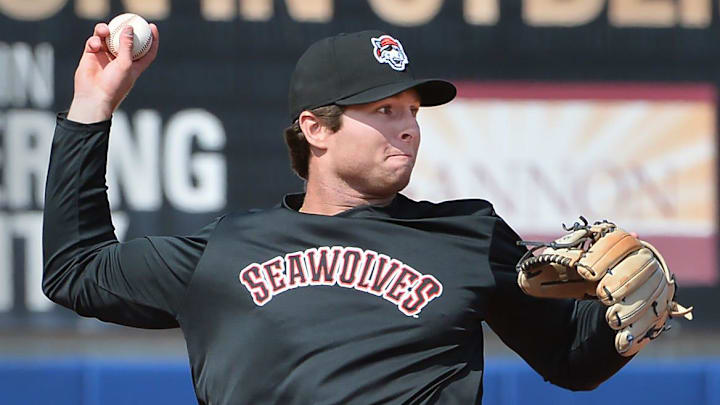 Erie SeaWolves infielder Colt Keith works at third base during practice at UPMC Park in Erie. 