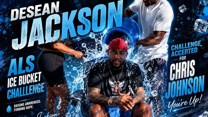 DeSean Jackson accepts and performs the ALS Ice Bucket Challenge for former NFL running back Chris Johnson who was diagnosed in 2025. DeSean Jackson accepts and performs the ALS Ice Bucket Challenge for former NFL running back Chris Johnson who was diagnosed in 2025.