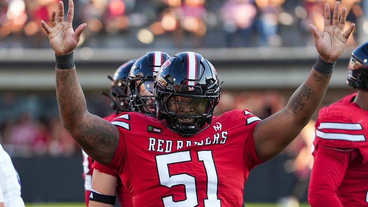 Texas Tech's Jayden Cofield reacts to a tackle against Abilene Christian during a non-conference Division I football game, Saturday, Sept. 5, 2026, at Galaxy Stadium. Texas Tech's Jayden Cofield reacts to a tackle against Abilene Christian during a non-conference Division I football game, Saturday, Sept. 5, 2026, at Galaxy Stadium.