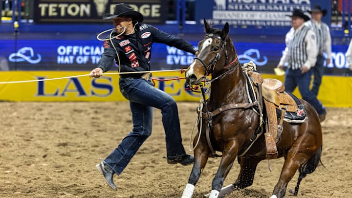 Lollipop and Shad Mayfield at the 2023 Wrangler National Finals