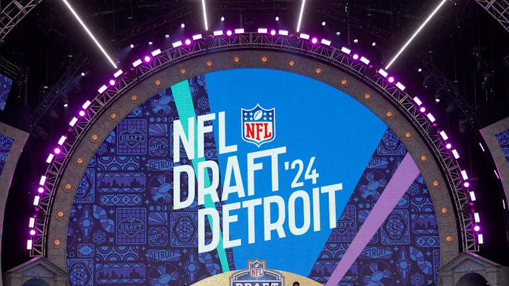 The Detroit Youth Choir performs for at the NFL draft theater before the start of the second round