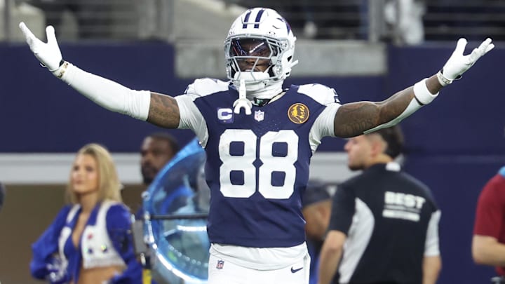 Dallas Cowboys wide receiver CeeDee Lamb celebrates after a play against the Kansas City Chiefs. Dallas Cowboys wide receiver CeeDee Lamb celebrates after a play against the Kansas City Chiefs.