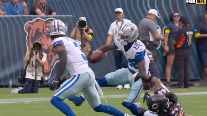 CeeDee Lamb suffered an ankle injury against the Bears.