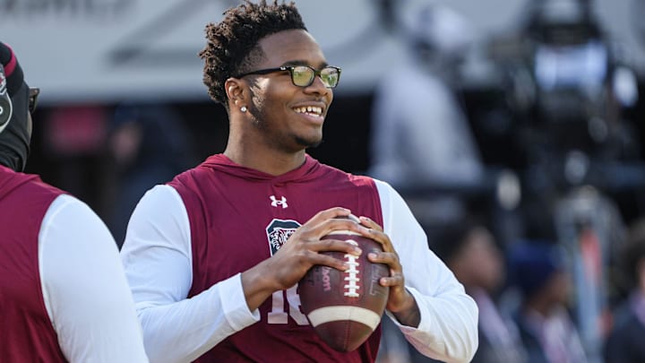 South Carolina quarterback LaNorris Sellers before the game Saturday, November 29, 2025. South Carolina quarterback LaNorris Sellers before the game Saturday, November 29, 2025.