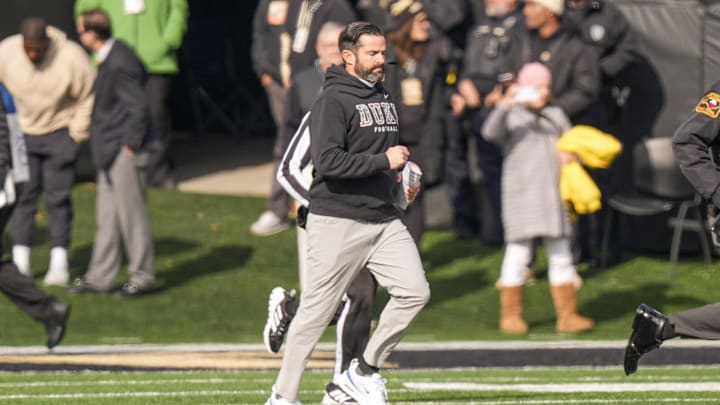 Duke football head coach Manny Diaz